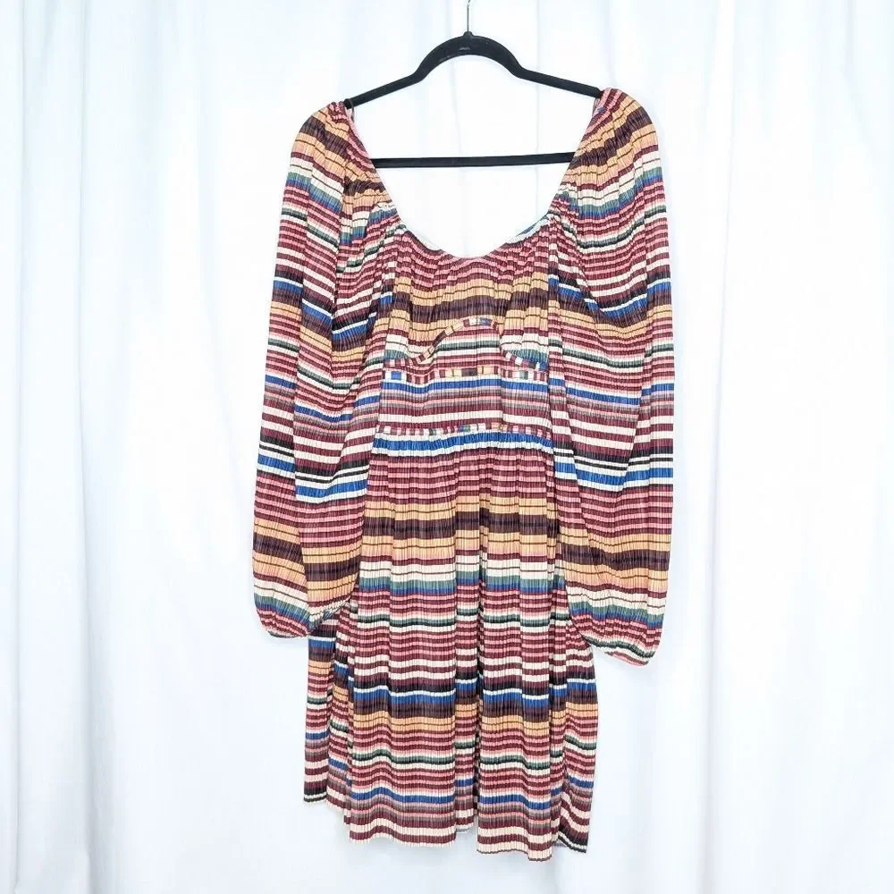 pleated mini dress zara ZARA WOMAN FW24 BURGUNDY PLEATED MINI KNIT DRESS SIZE L_REF:2142/269 NWT_